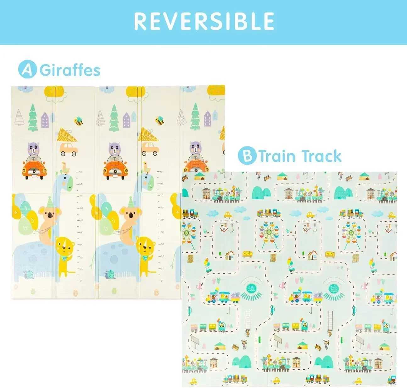 Folding Play Mat Waterproof XPE Foam Kids Rug 1cm Thickness Childrens Developing Mats Toddlers Games Activity Rug with Bag Gift y250609IUKF