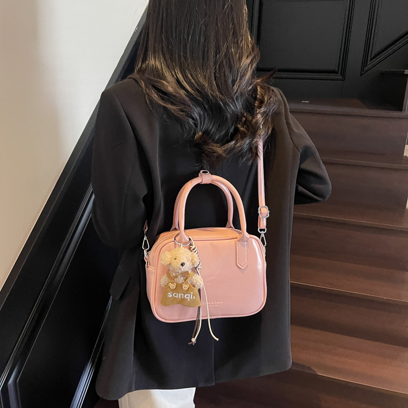 designer High-End Bowling Bag 2025 New Simple Boston Handbag Versatile Shoulder Crossbody Small Square Bag