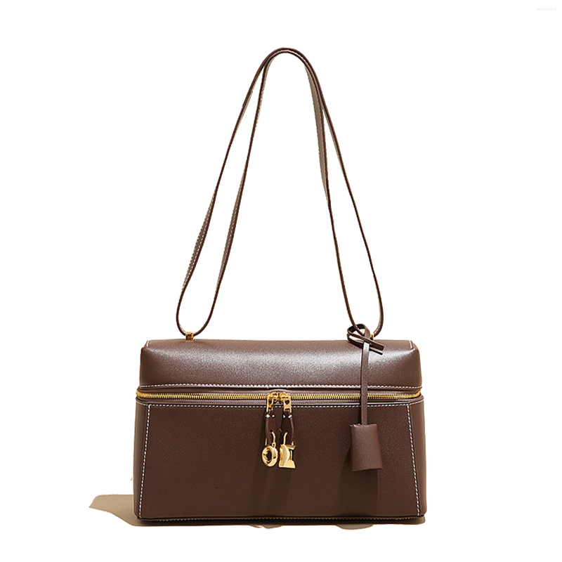Totes MABULA High Quality Women Lunch Box Bags Vintage Cow Leather Casual Capacity Handbag Trend Single Shoulder Crossbody Bag
