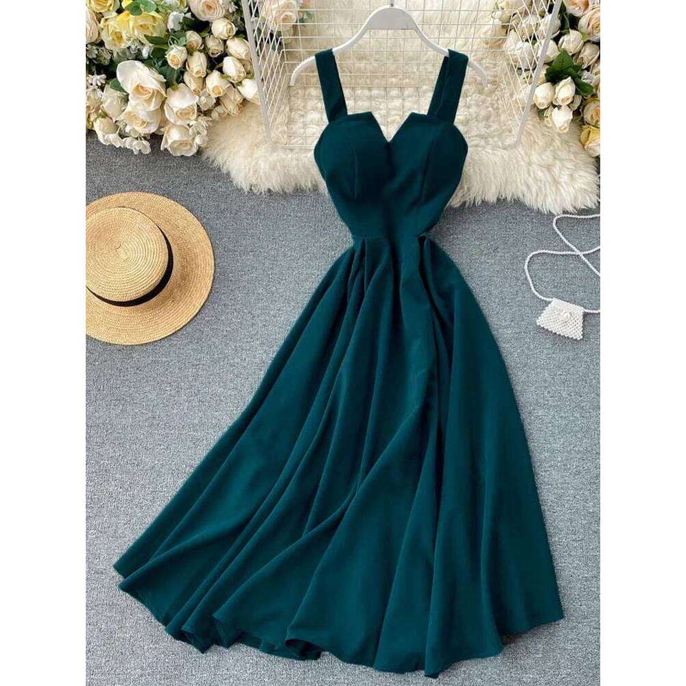 Summer Robe 2025 Dress Women V Neck Long Party Evening Dresses Sexy Tank Backless Spaghetti Strap Maxi Female Holiday Vestidos