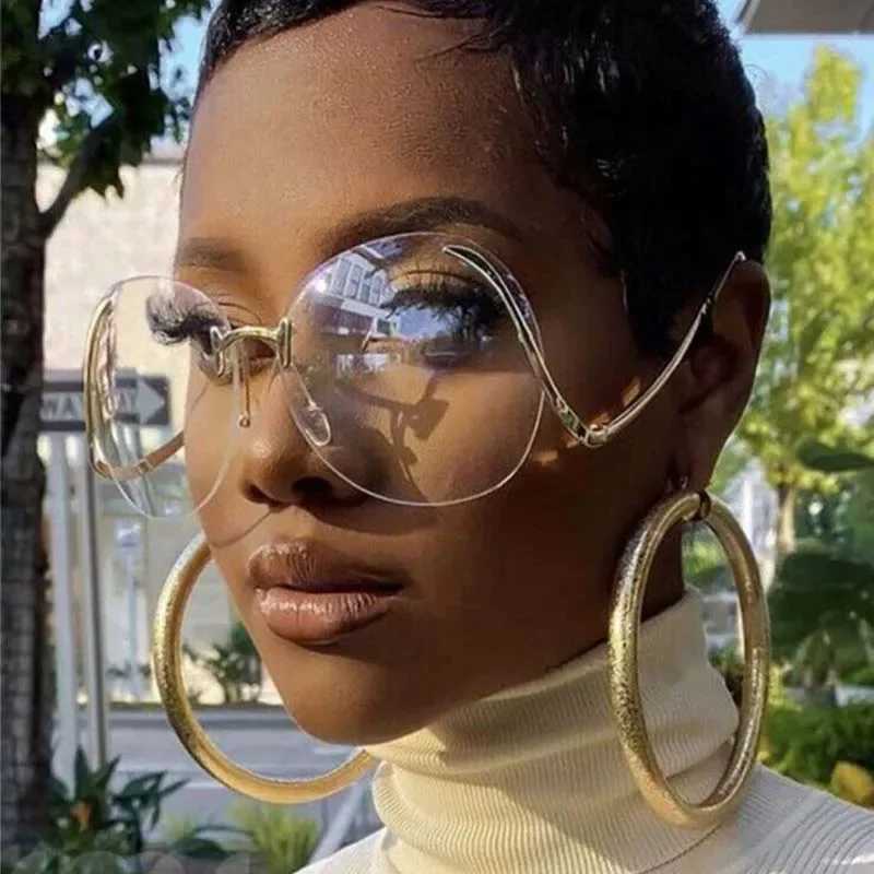 Outdoor Big Frame Round Sunglasses Women Men Geometric Cool Sun Glasses Mirror Metal Colors Designer Brand Fashion M250609