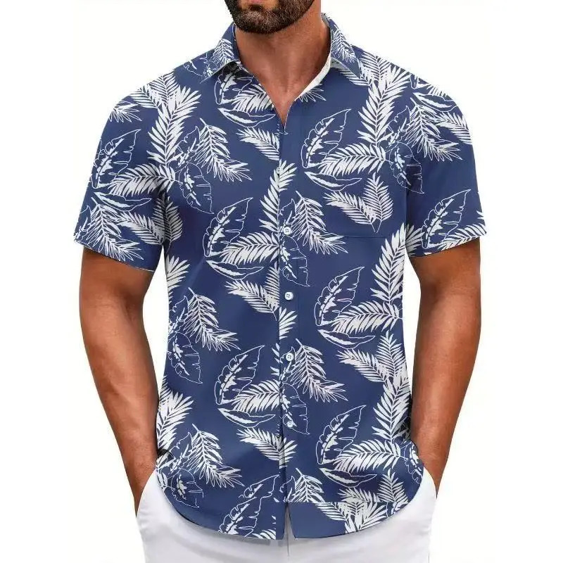 Summer Mens Short-sleeved casual Shirt Street Fashion Print Mens Casual Shirt Hawaiian multiple styles beach Shirts 250606