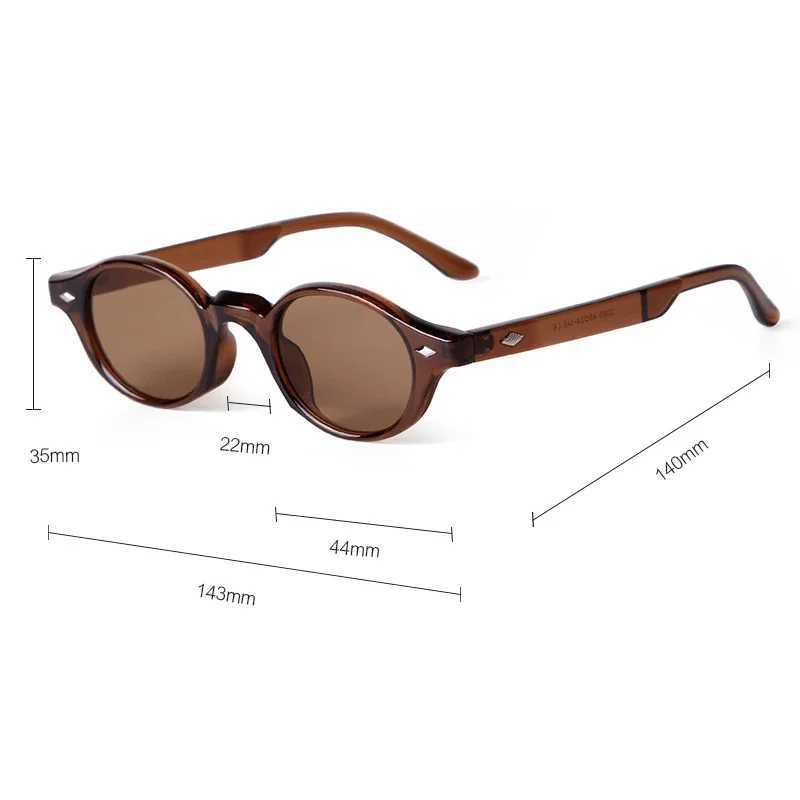 Retro Small Oval Sunglasses Women Brand Design Rivet Blue Tortoise Shell Sun Glasses Outdoor Men Shades Female UV Oculos De Sol M250609