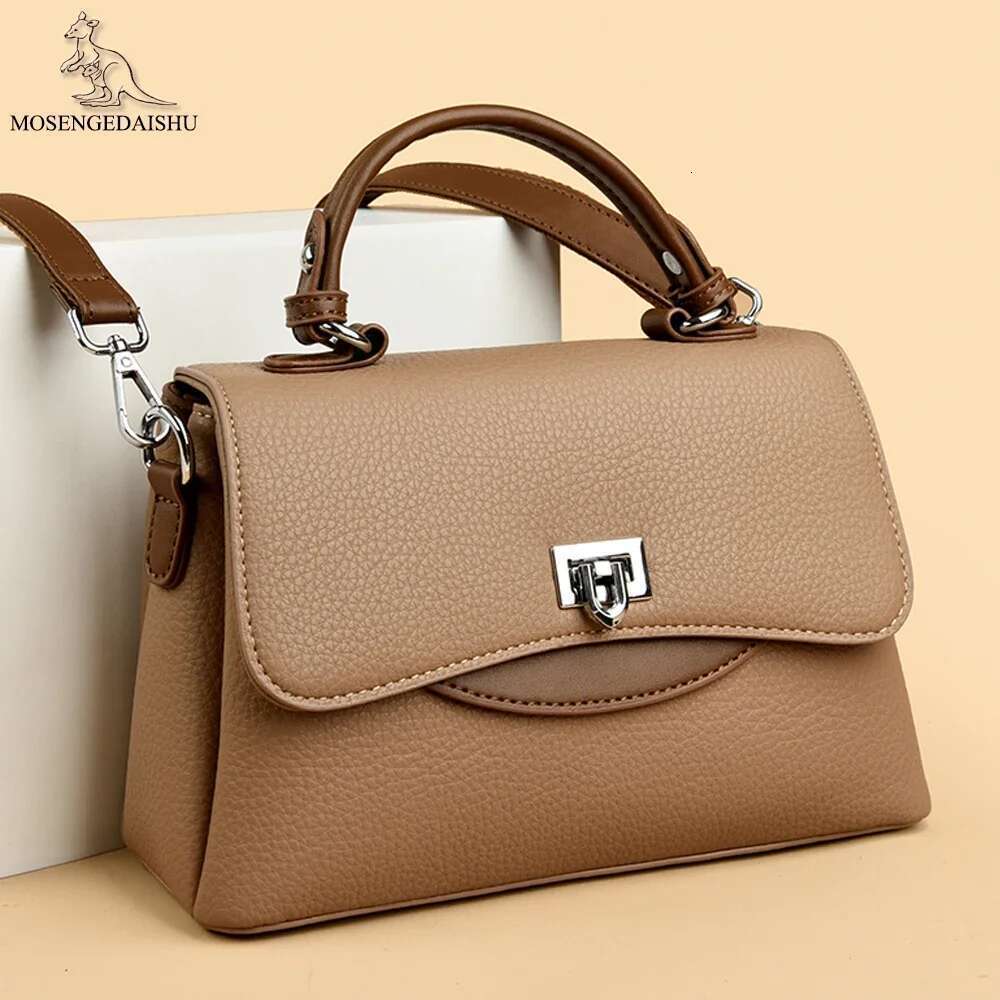 High Quality Solid Color Soft Leather Shoulder Crossbody For Women Elegant Small Tote Bags Ladies Handbags Female Sac