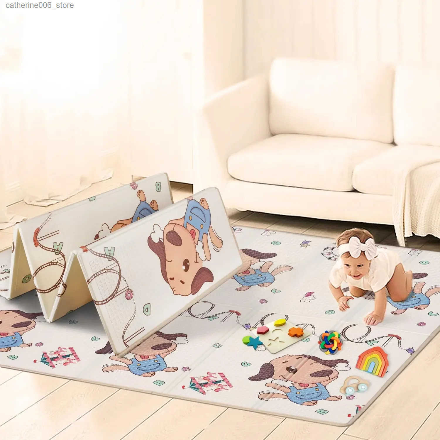 Baby Play Mat - Foldable and Waterproof Perfect for Floor Play - Reversible and Versatile Playmat for Babies and Toddlers y250609GV7Y