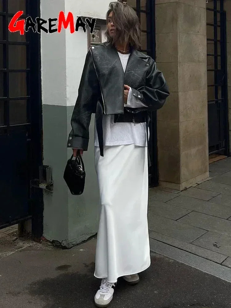 Womens Satin Skirt Brown A-line Elegant Vintage Women Midi Skirt Solid High Waist Autumn Winter Long Silk Skirts Black 2025 250529