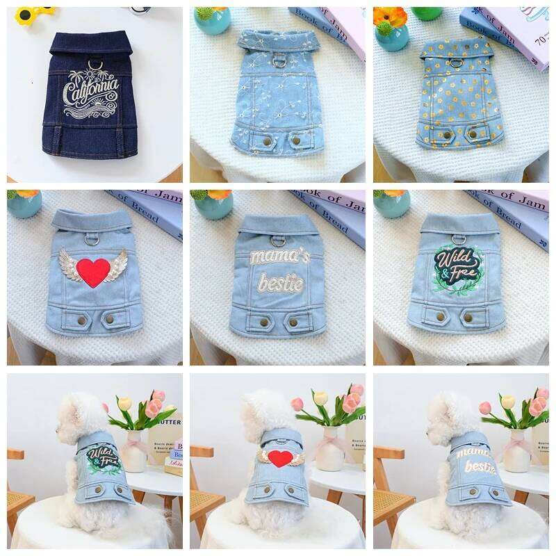 Denim Doggie Pet et Sleeveless Vest Jeans Coat Autumn Spring Wear Apparel For Small Medium Dog XS XL Cat Puppy Clothes Goods
