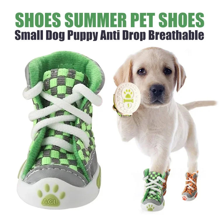 Dog Shoes Teddy Bears Soft Sole Small Puppy Anti Drop Breathable Set of 4 Summer Pet Shoes 250609