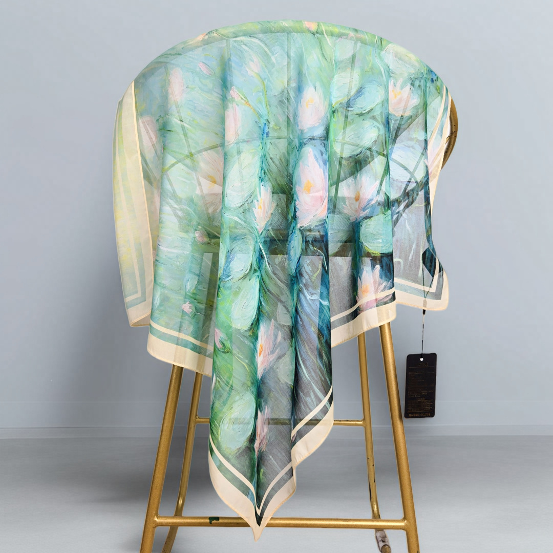 K964 Summer scarf silk scarf women pastoral decoration thin georgette grass long spring and autumn all-match sunscreen shawl