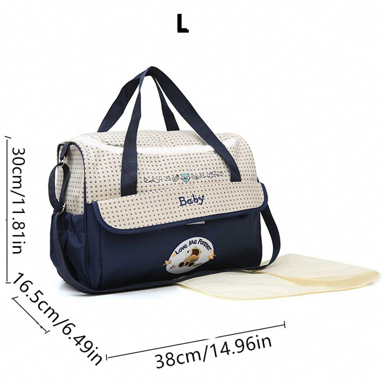 Five-piece set Mommy bag large capacity bear cartoon polka dot pattern one shoulder oblique span bag Mom bag diaper bag y250609TN33
