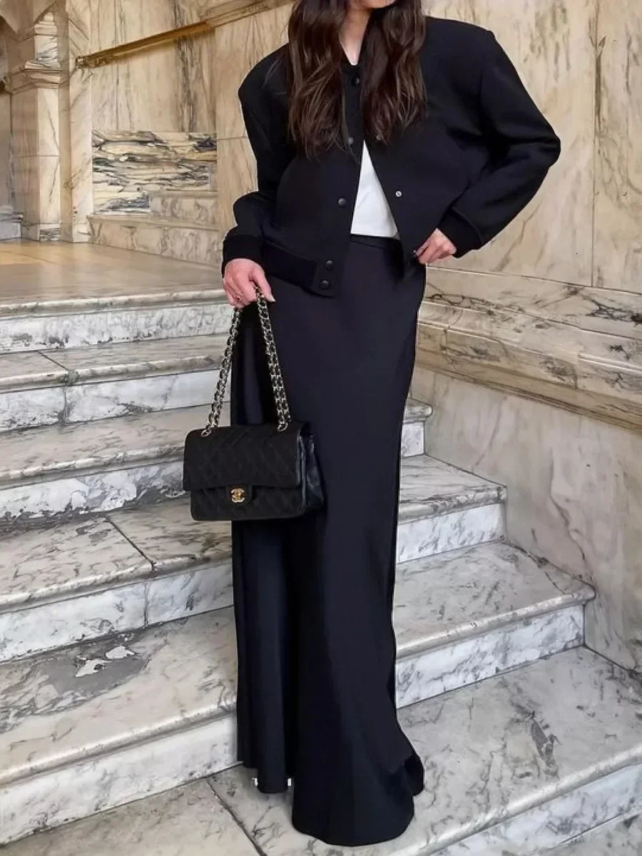 Wolfeel Casual Satin WomenS Skirt Spring Summer Fashion Loose High Waist Maxi Skirts Elegant Simple Slik Fishtail Skirt 250529