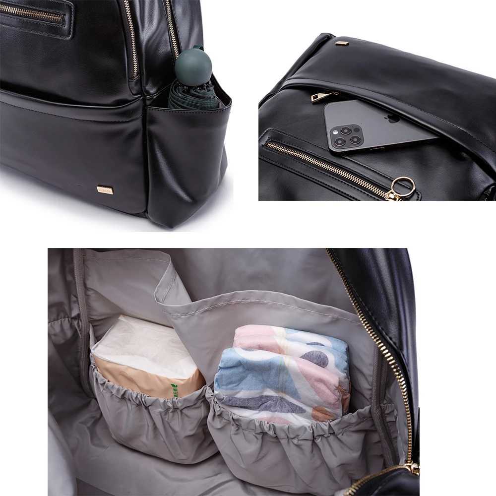 Soboba Diaper Bag for Newborn Baby Smooth Large Capacity Waterproof Nappy Changing Bag with Pacifier Bag Travel Diaper Backpack y250609MVNM