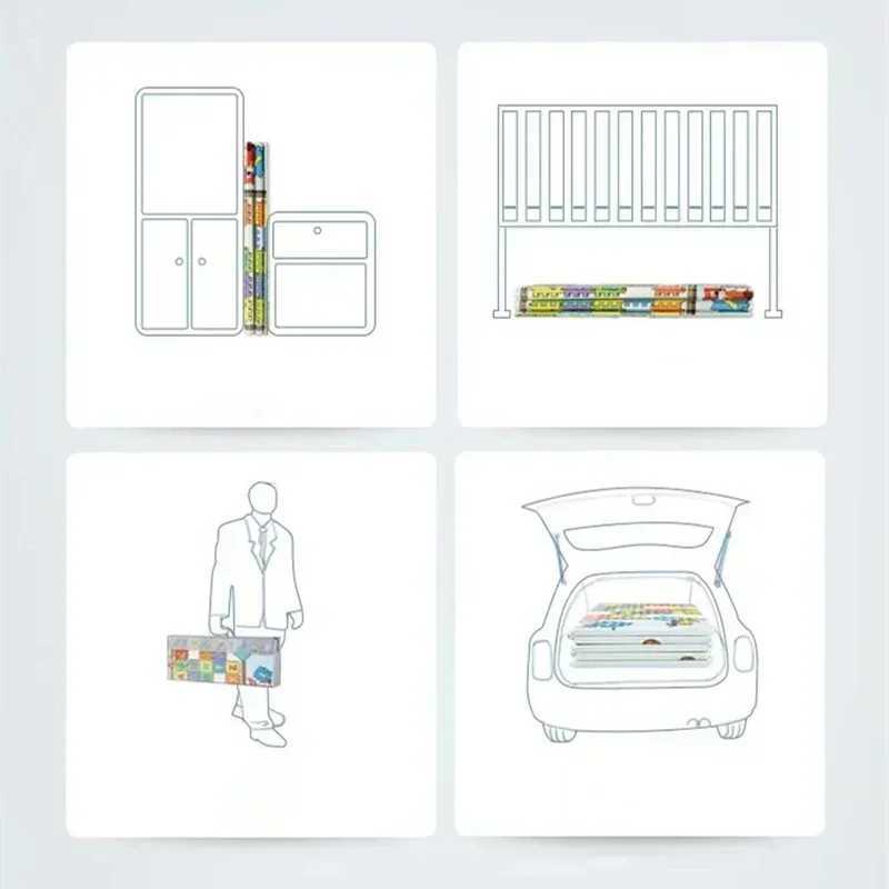 Portable Waterproof Foldable Baby Play Mat for Home and Baby Mats for Activities Camping and Beach Play Mats Home Floor Carpet y250609Q9UO