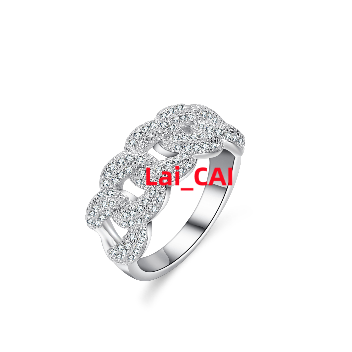 Wholesale Fashion Micro Insert VVS Moissanite Cuban Style Rings Iced Out Hip Hop S925 Sterling Silver Jewelry for Men