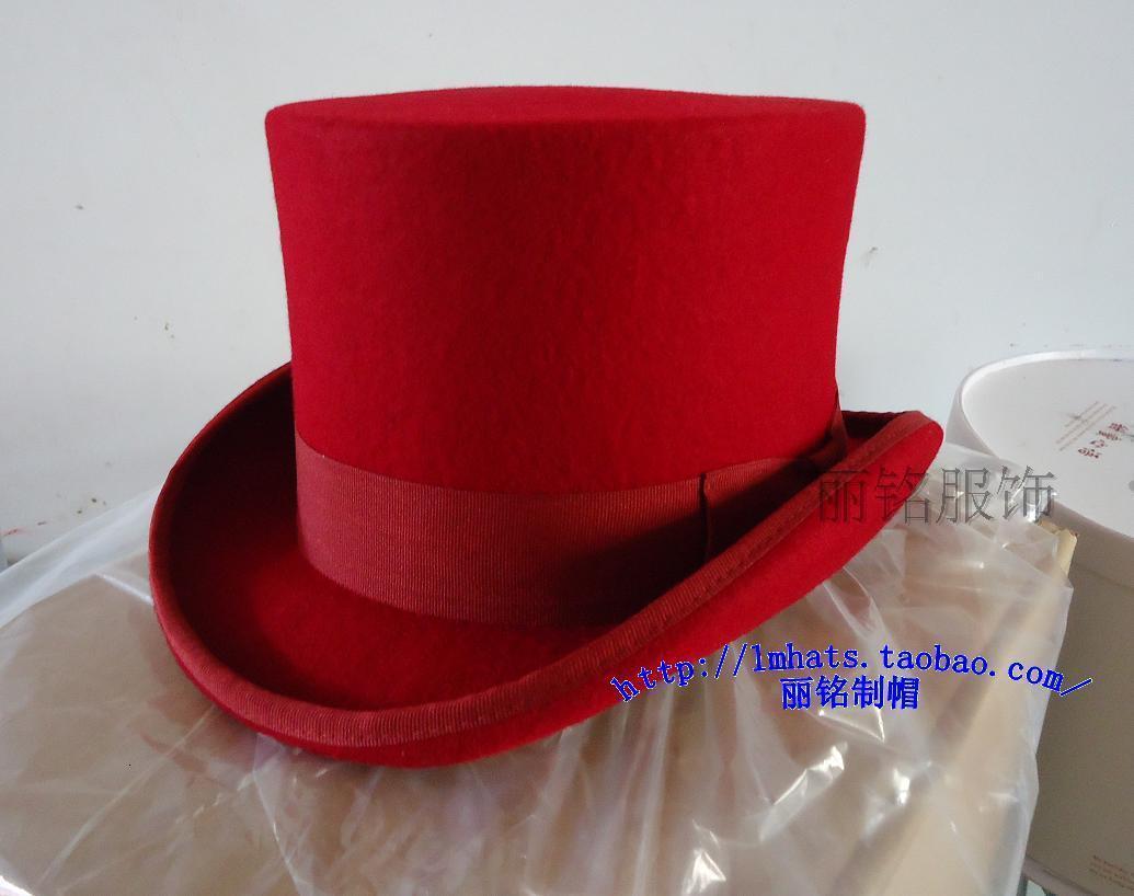 Fedoras Wool Magic High Hat British Black Jazz Top Mens Hat Court Mens Flat Top Felt Hat Webing Sombrero de Copa Brita nico 241018
