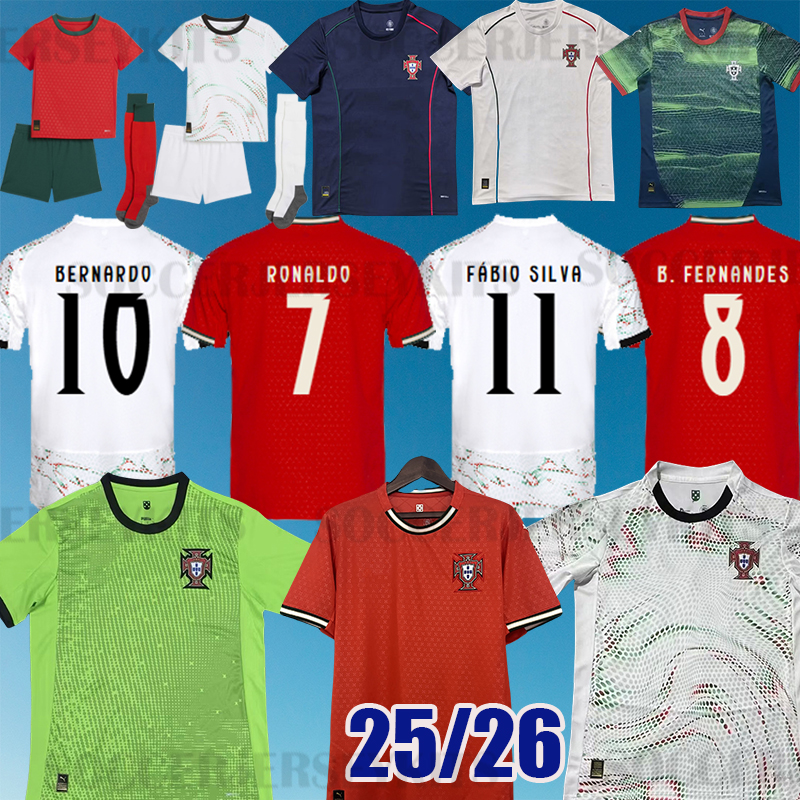 RONALDO Portugal 25 26 soccer jerseys Portuguese Bruno FERNANDES R. LEAO Portuguesa kit 2025 2026 Joao Felix Football shirt BERNARDO Men Women Kids Kit