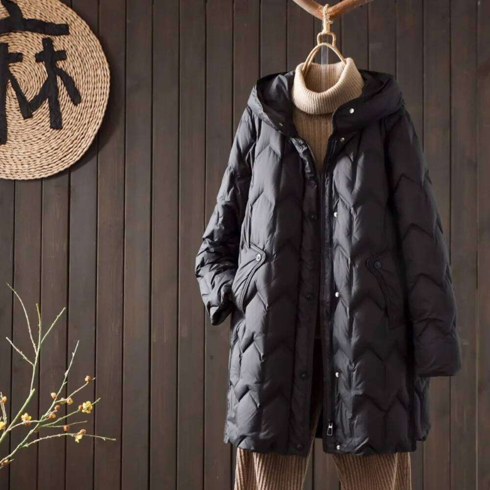 OFTBUY 2025 New Autumn Winter Clothing Women Fashion Hooded White Duck Down Coat Female Lightweight Warm Puffer Jacket Lady