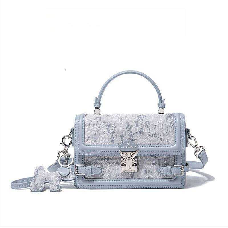 Cross-Border 2025 New Embroidered Hand-Held Square Niche Texture Women's One-Shoulder Crossbody Bag