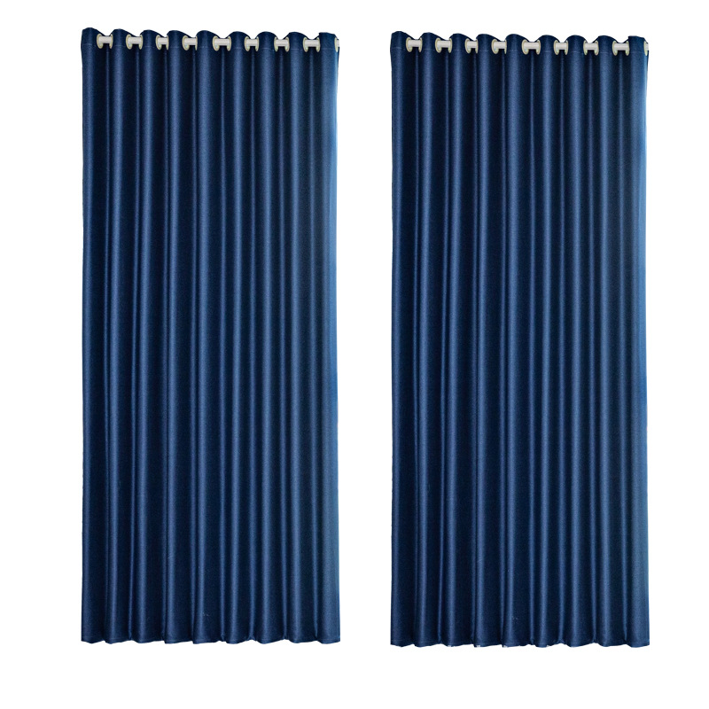 A590 thick double-sided cotton and linen bedroom curtain fabric soundproof full blackout modern simple living room curtain finished product wholesale