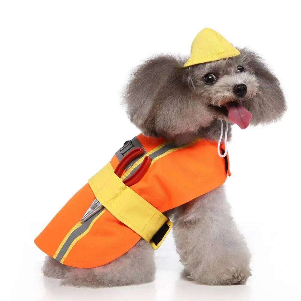 Festive Pet Adorable Puppy Costume et Holiday Apparel Polyester Wear Resistant Dog Clothes Engineer Appearance