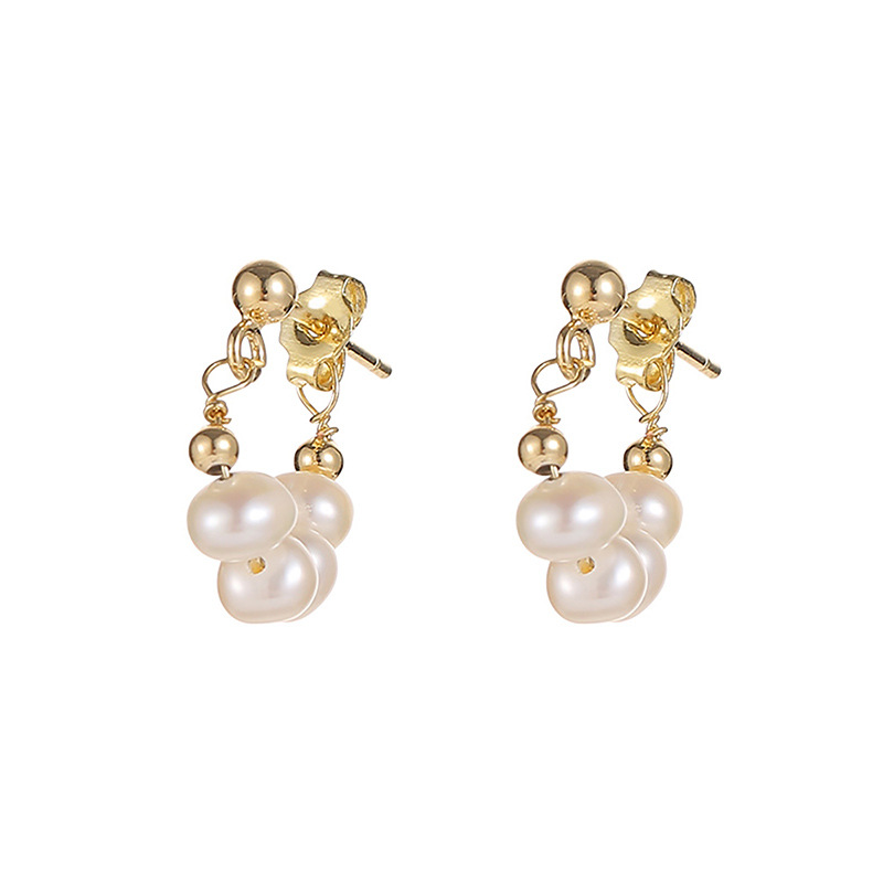 Baroque Pearl Dangle Earrings: Sterling Silver Needle Drop Earrings for Women, Girls, and Special Occasions H260202