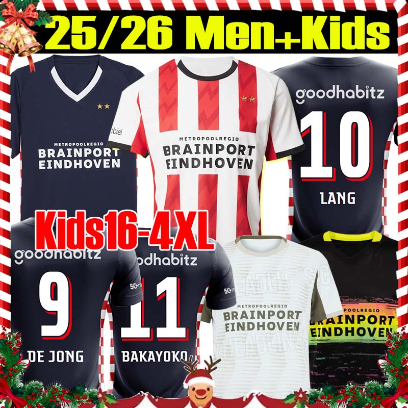4XL 2025/26 EiNdHoVeNs Away Soccer Jerseys LANG BAKAYOKO TILLMAN Fans version retro 1997 98 Home 2024 2025 Home PEPI TIL PERISIC Home men kids kit sets football shirt