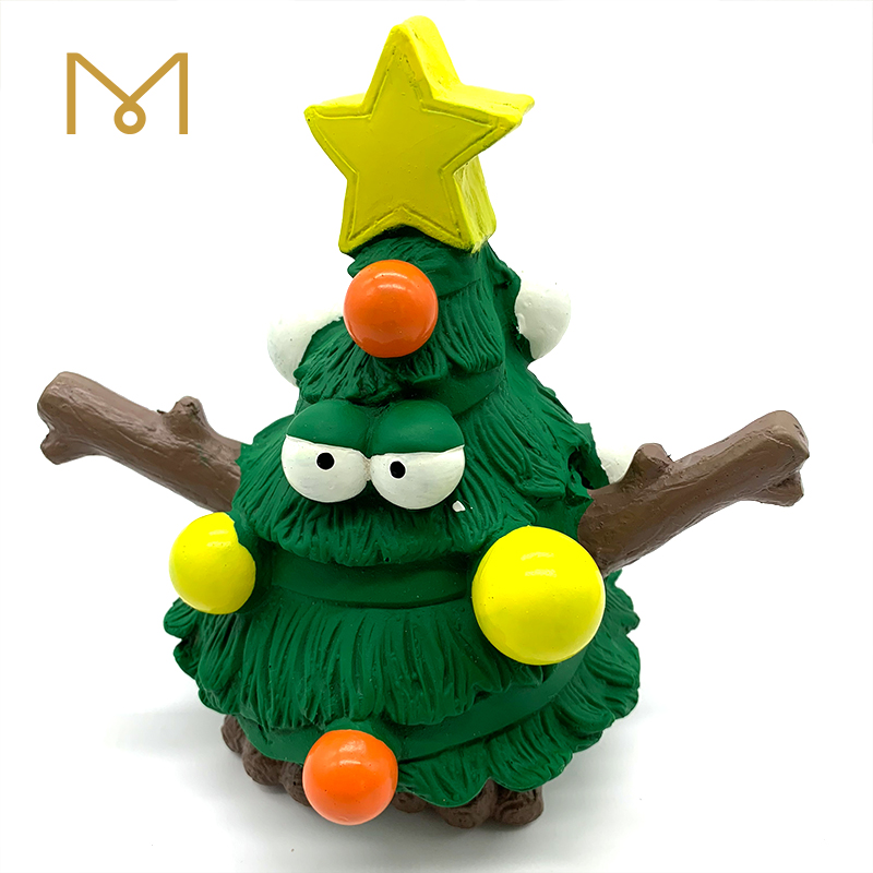 Squeaky Latex Tree Dog Toy Safe and Non-Toxic Christmas Themed Wholesale Sustainable Screaming Natural Latex Pet Puppy Toy 1pc/Pack