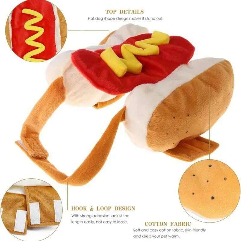 Funny Halloween Costumes Hot Dog Shaped Dachshund Sausage Adjustable Clothes Pet Apparel Dressing Up Cat Party Costume Suit