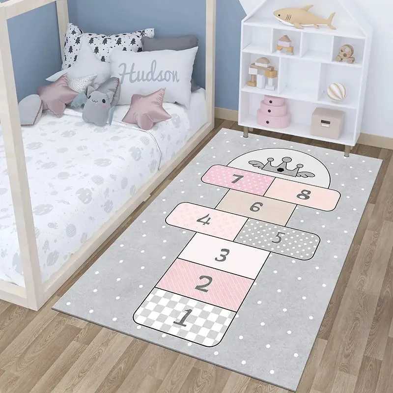 Childrens Play Hopscotch Carpet for Living Room Decor Boy Girl Room Anti-slip Large Area Rugs Childrens Crawling Floor Mat y250609X6H6