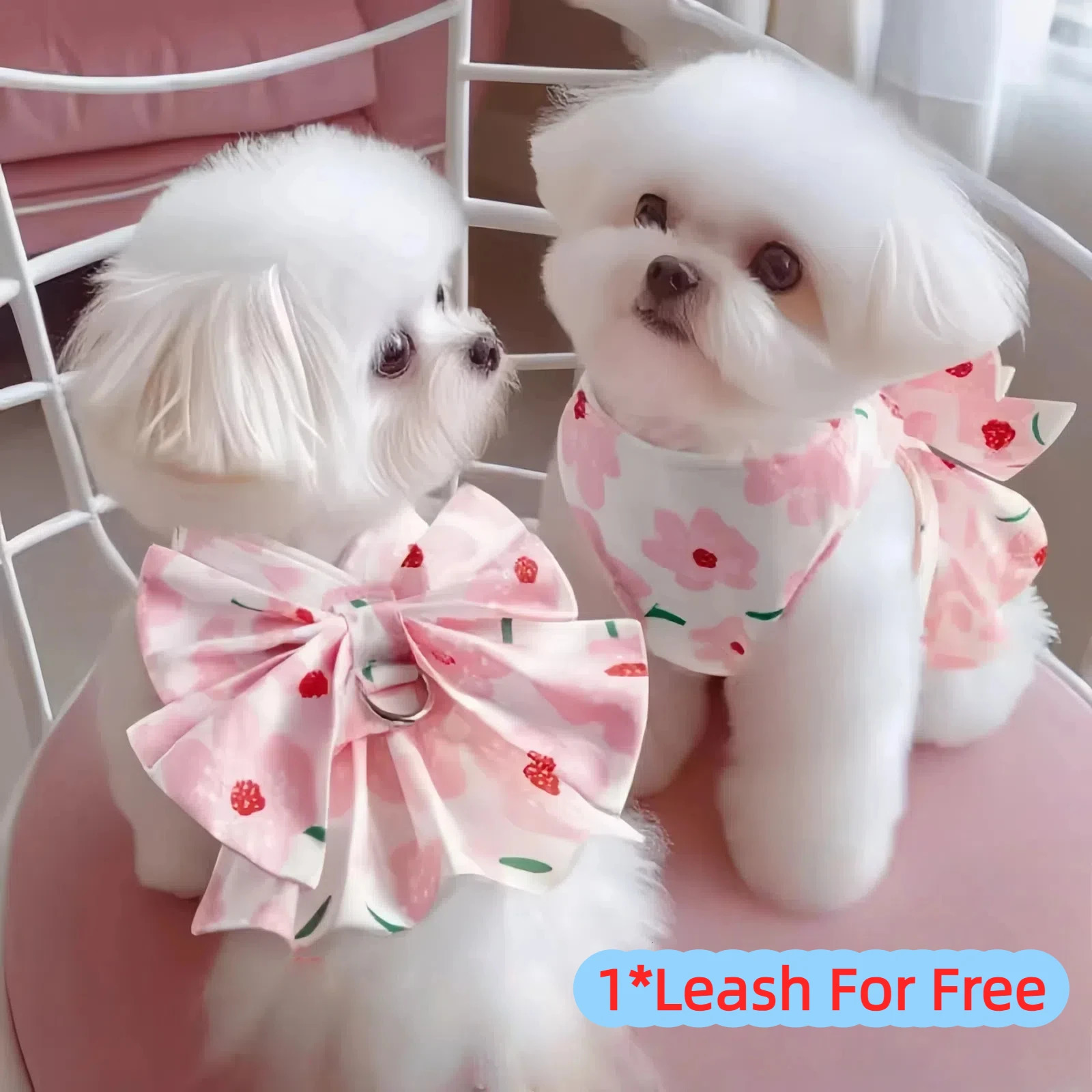Spring Summer Cute Pet Dog Dress Free Leash Princess Kitten Skirt for Small Medium Dogs Puppy Cat Chihuahua Clothes 250609
