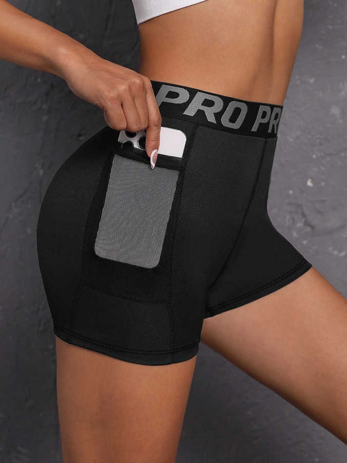 Womens Pro Fitness Shorts Running Training Peach Butt Sports Yoga Quick-dry Pocket Tight Pants