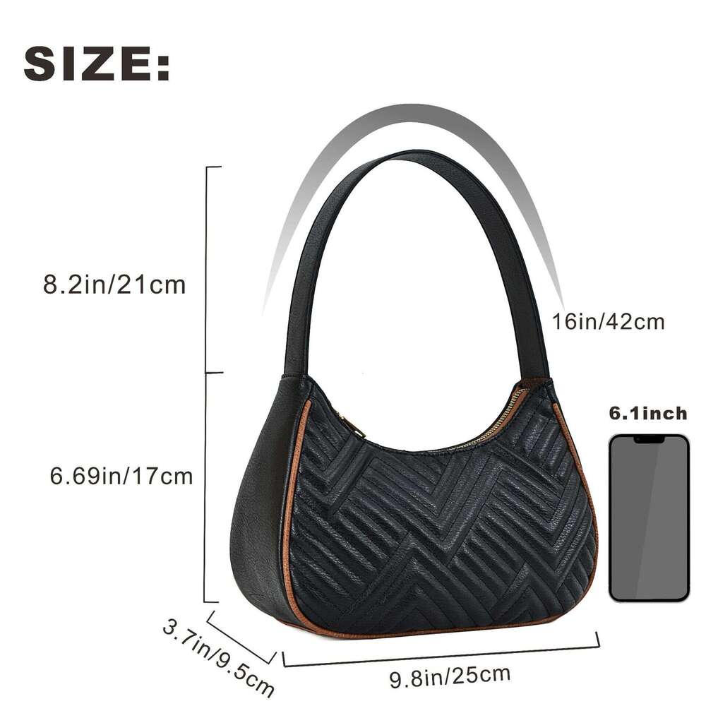 Hot Selling Quilted Embroidered Plaid Underarm New Fashion Handbag Trendy Straight Women's Bag