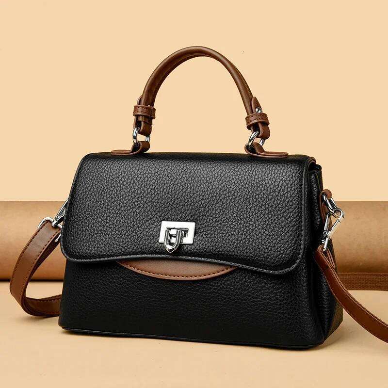 High Quality Solid Color Soft Leather Shoulder Crossbody For Women Elegant Small Tote Bags Ladies Handbags Female Sac