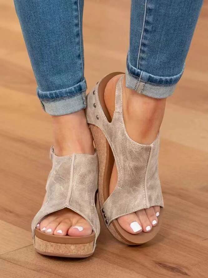 Plus Size Wedge for 2023 Fashion Casual Peep NEW hot Toe Women Sandals