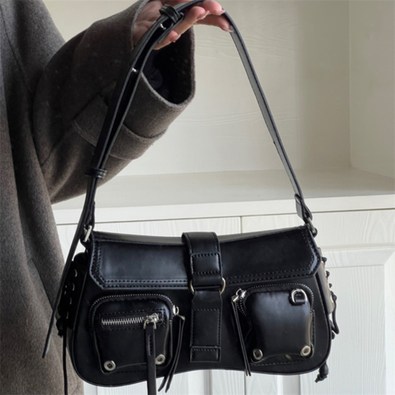 Vintage Gothic Handbags Elegant Punk Handbags For Women Girls Trendy Shoulder Bags Luxury Versatile Underarm Hobo Bag Gifts