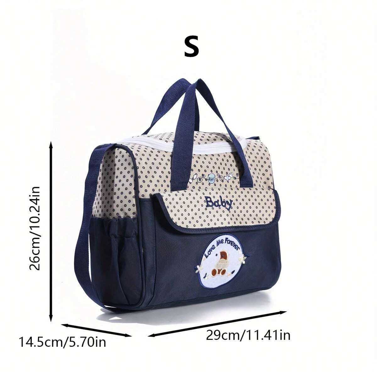 Five-piece set Mommy bag large capacity bear cartoon polka dot pattern one shoulder oblique span bag Mom bag diaper bag y250609TN33