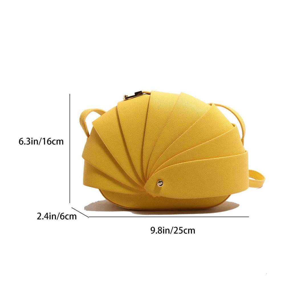 Orange Small Round Women 7 Color Pu Leather Shoulder Handbag Designer Saddle Crossbody Fashion Handmade Shell Bag Purse