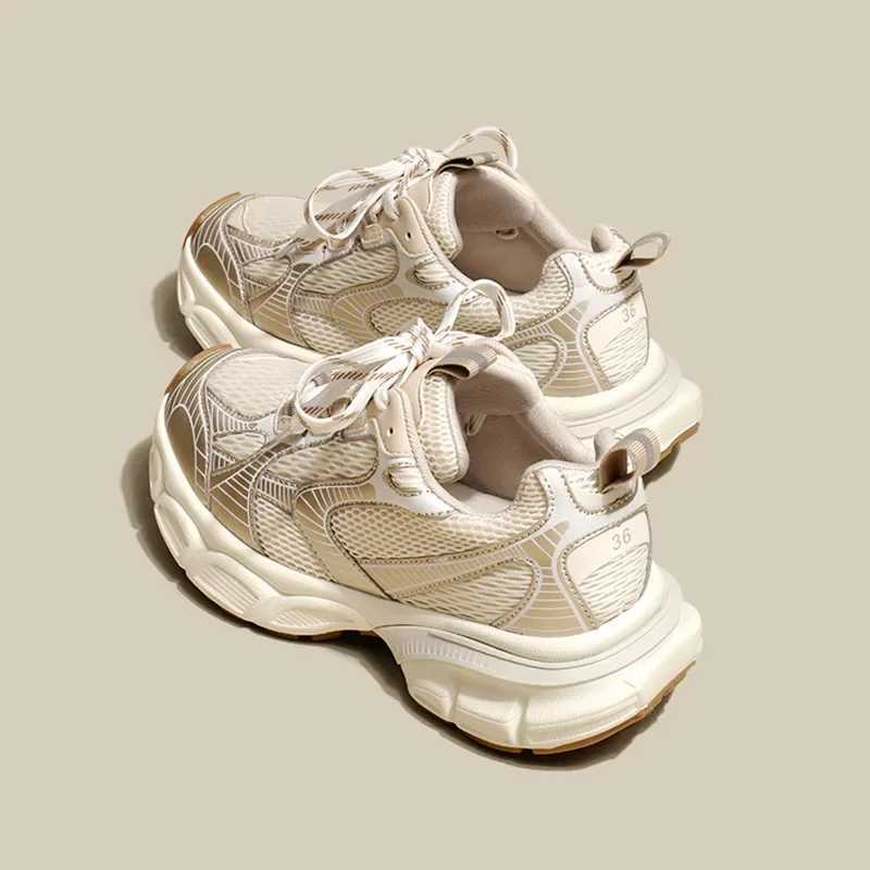 White Sneakers Women Flats Shoes Lace Up Vulcanized Shoes Female Mesh Wedge Platform Casual Zapatillas Mujer M250609