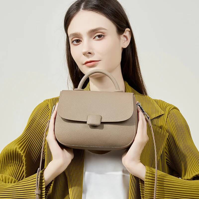 Jonlily Women Genuine Leather Shoulder Female Handbag Totes Casual Crossbody Small Saddle Bag Daybag Purse -Kg1461