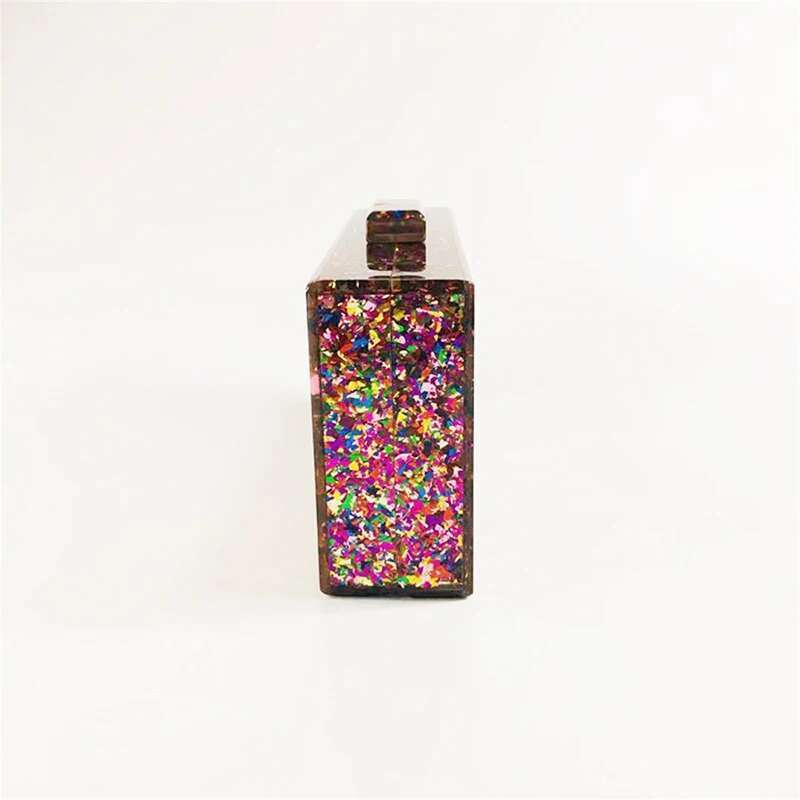 Brand New Design Acrylic Evening Bags Multicolor Sequins Handbag Evil Eye Pattern Clutch Purse Crossbody Bag Party Wallet