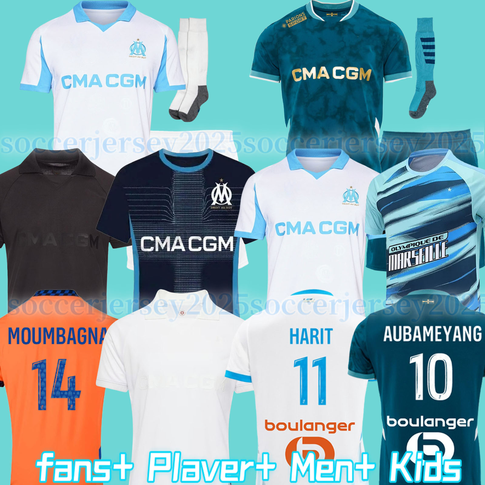 24 25 maillot de foot GREENWOOD Soccer jerseys OUNAHI harit 2024 2025 OM man KIDS football shirt hommes enfants NDIAYE MOUMBAGNA Mbemba Veretout SARR FANS player