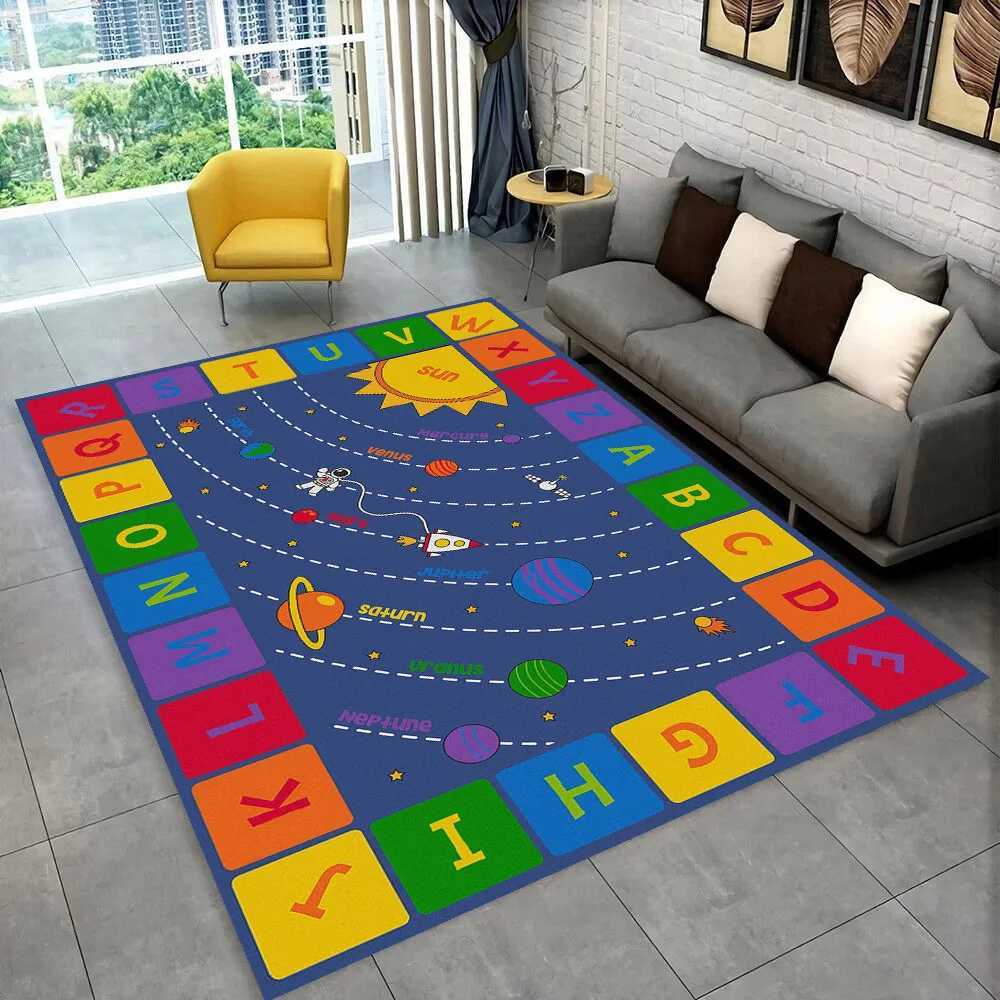 ABC Cartoon Alphabet Children Crawling Kids Playroom Early Education Area Rug Carpet for Living Room Bedroom Sofa Non-slip Mat y2506099S6J