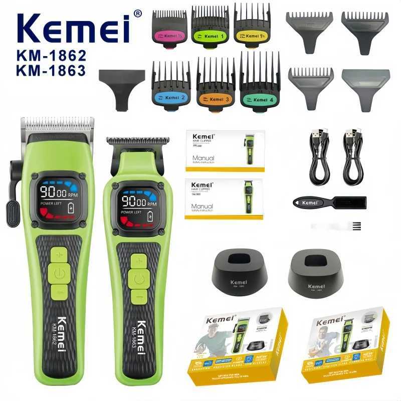 Kemei Km-1862 Km-1863 Elektrikli Sa Kesme Makinesi Usb Arj Edilebilr Profesyonel Berber Ekillendirme Dzeltici Erkek Sa Kesme Makinesi W250609-image