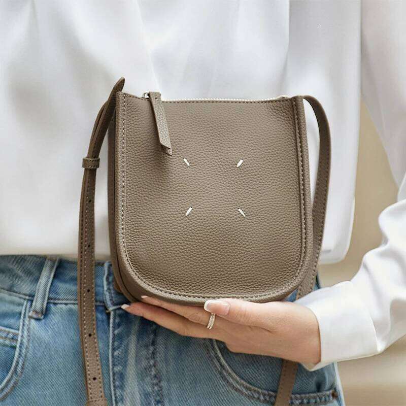 Limited New Real Genuine Leather Shoulder Small Soft Women Messenger Bag Crossbody Solid Female White Purses Sales #Sc2072