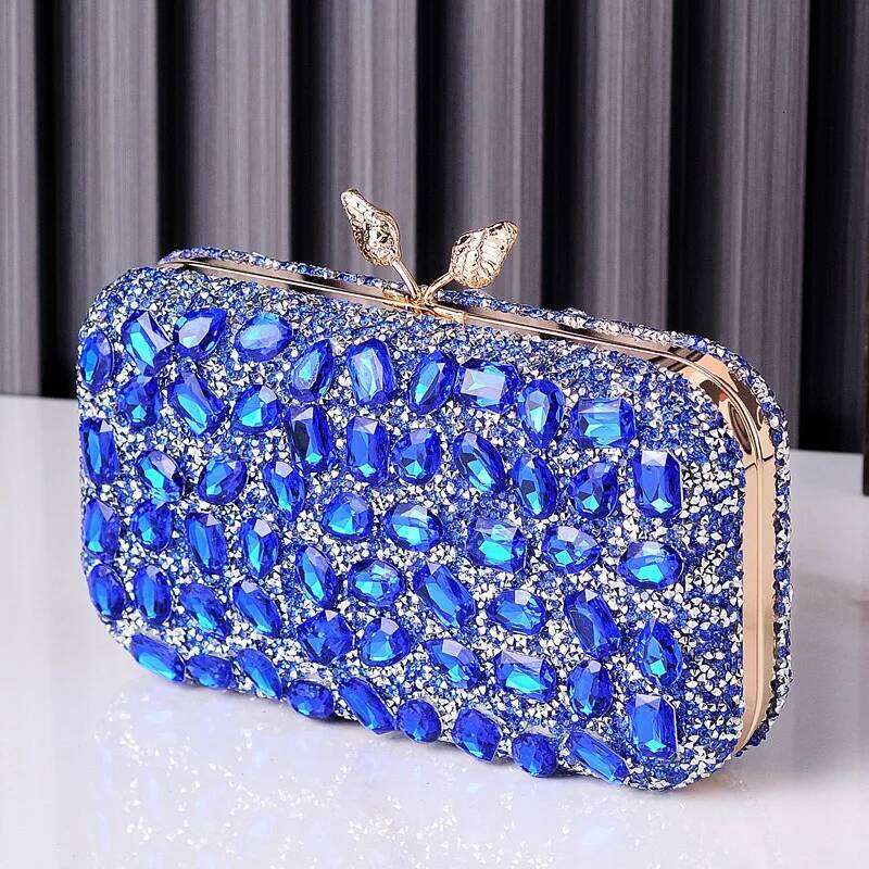 Blue Multi Color For Women Stone Clutch Bag Designer Purse Stylish Crystal Female Handbag Dia Wedding Party Bags