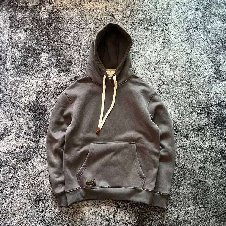 Vintage Ameki Heavyweight 600Gsm Veet Warm Autumn Winter Solid Color Washed Retro Hoodie Loose Fleece Sweatshirts Pullovers