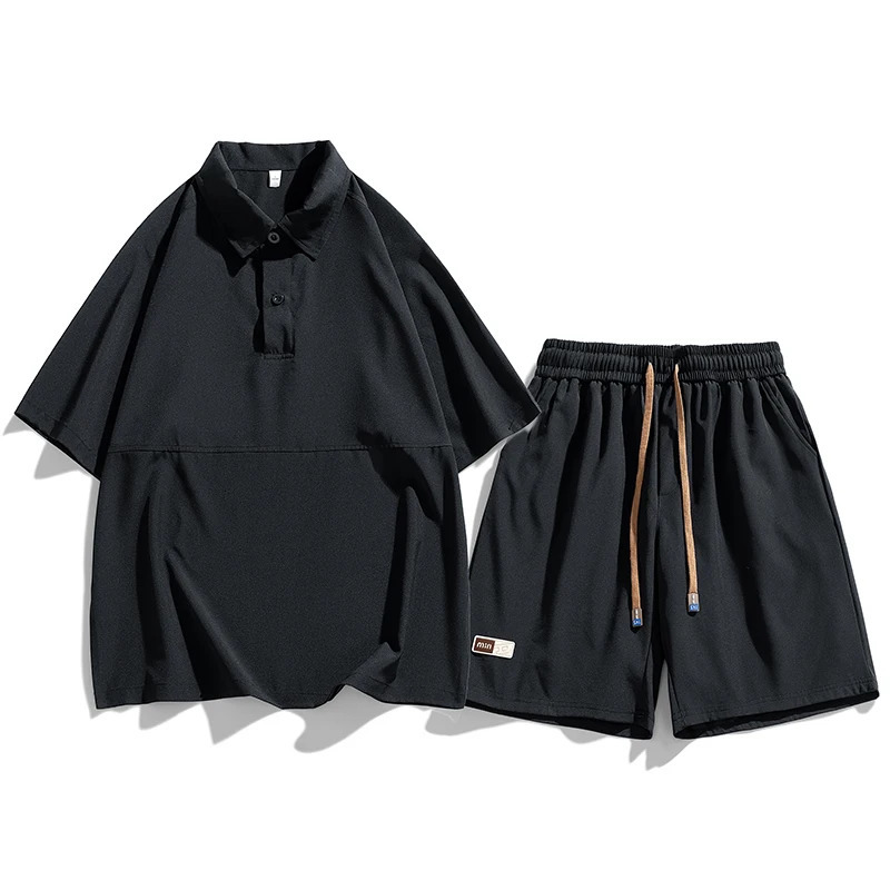 2 Piece Sets Men Summer Outfits Short Sleeve Polo Shirt and Shorts Streetwear Stylish Fashion Hanging Out Vacation Clothes 250530