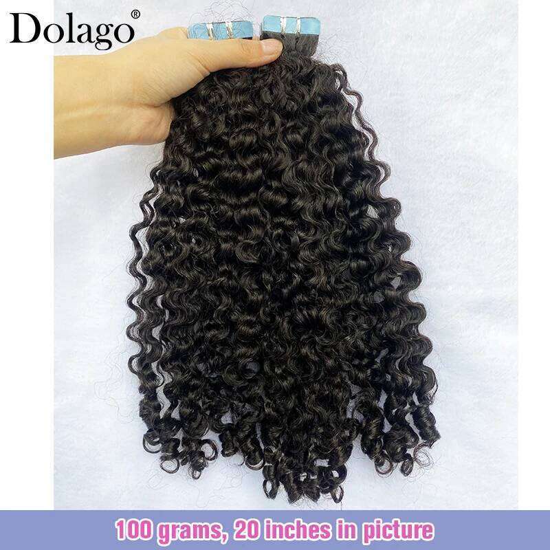 Burmese Human For Women Black Natural Curly Raw Bundles Tape In Hair Extensions