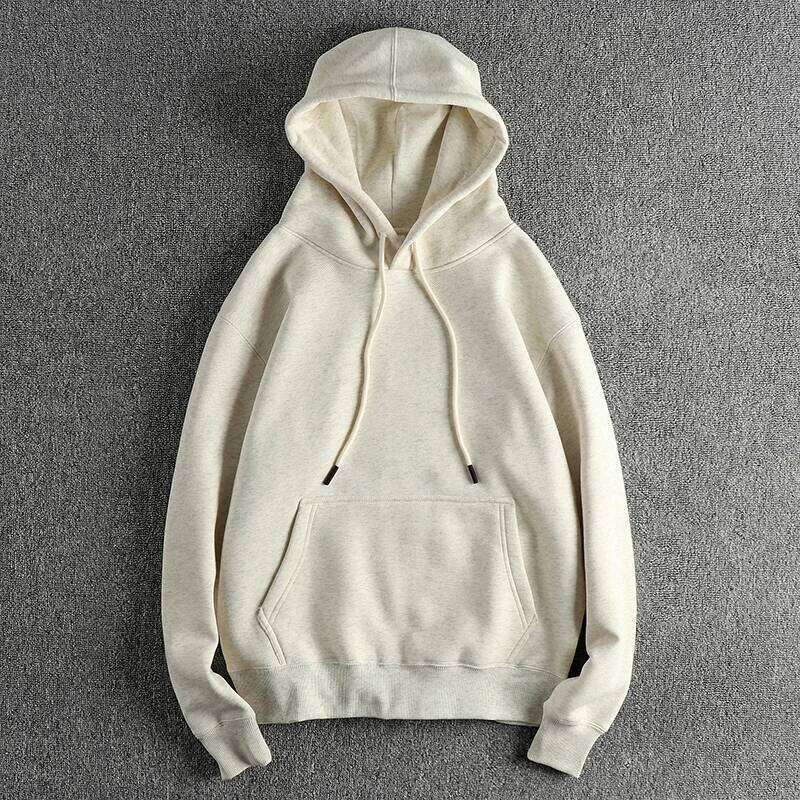 Autumn Winter New American Retro Thick Veet Kangaroo Pocket Hooded Hoodies Men's Fashion Loose Casual Pullover Sweatershirts