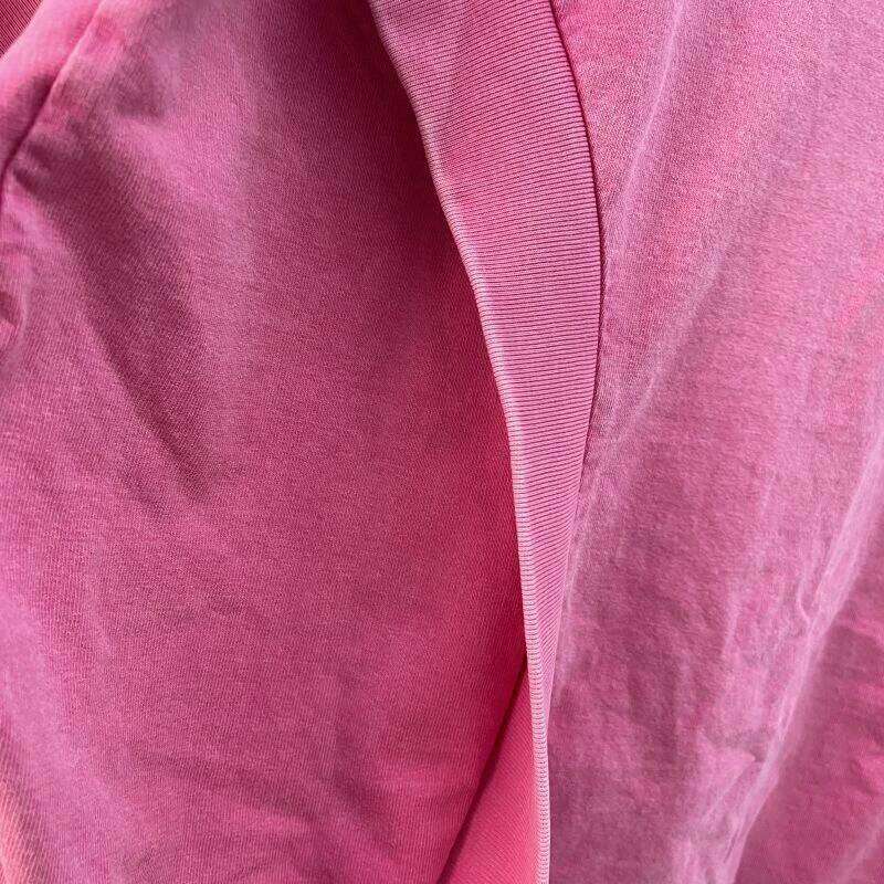 Summer New Cotton Patchwork Vintage Quality Men Women T-shirts High Street Washed Solid Color Loose Tee Short Sleeve Tops